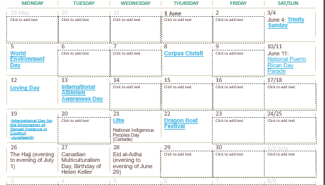 Diversity Calendar